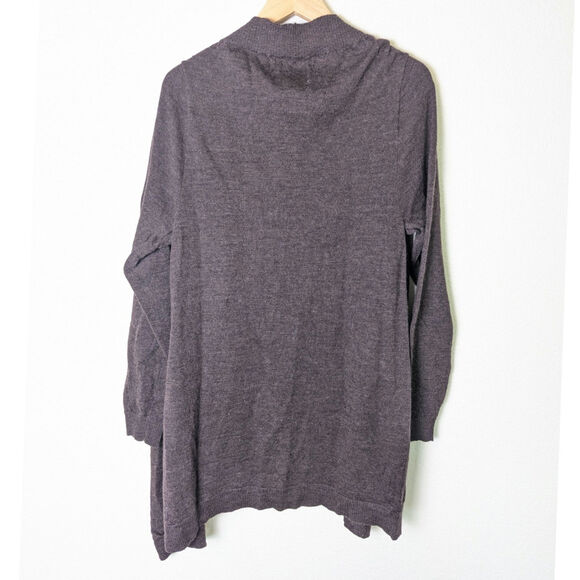 The North Face 100% Wool Purple Brown Button Cardigan Sweater Women XL Outdoorsy - Picture 2 of 14